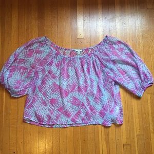 Purple and Turquoise Sheer Top